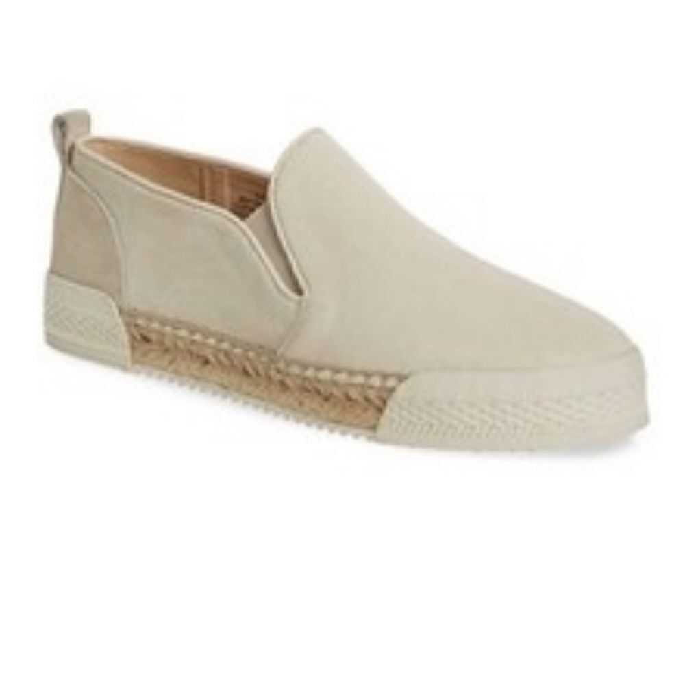 NINE WEST Beige Oranges Leather Espadrille Slip On-8.5